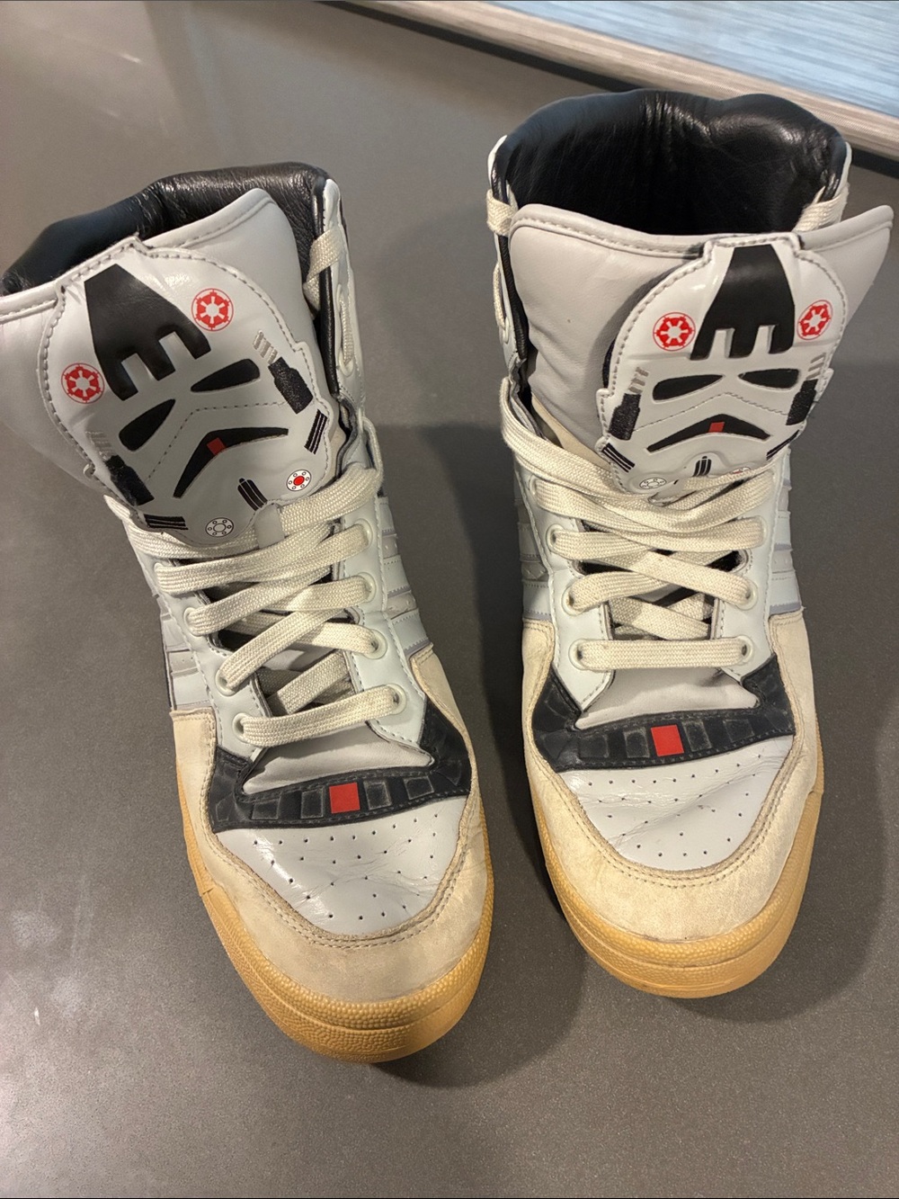 adidas Eldorado Star Wars Storm Troopers Light Gray High-Top Sneakers 11 1/2